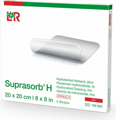 Image de Suprasorb H, pansement hydrocolloïde mince, 20 x 20cm, paquet : 5 pièces | Paquet (5 pièces)