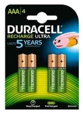 Produktbild von R03/AAA batteries 1.2V Duracell Recharge series Ni-MH HR03 900 mAh in a package of 4pcs