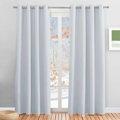 Obrázek produktu pro Zatemňovací závěsy Thermo, sada 2 kusů, šedobílé, výška 220 cm, šířka 140 cm