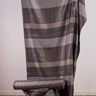Produktbild von Vorhangstoff Dekostoff Jacquard Streifen Art Decó grau 160cm Breite