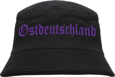 Produktbild von Ostdeutschland Fischerhut - Druckfarbe Lila - Bucket Hat S/M Schwarz