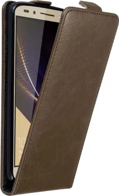 Produktbild von Cadorabo Hülle für Honor 7 Schutz Hülle in Braun Flip Etui Handyhülle Case Cover