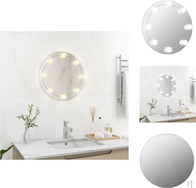 Immagine prodotto di vidaXL Specchio da parete con illuminazione LED in vetro rotondo - Specchio