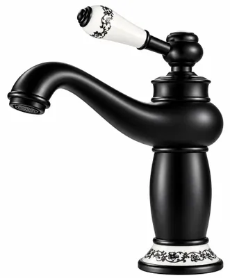 Produktbild von Silla Paloma Retro Waschtischarmatur Schwarz 19 cm, Einhebelmischer, SEM-1107