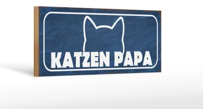 Produktbild von Holzschild Spruch 27x10cm Katzen Papa