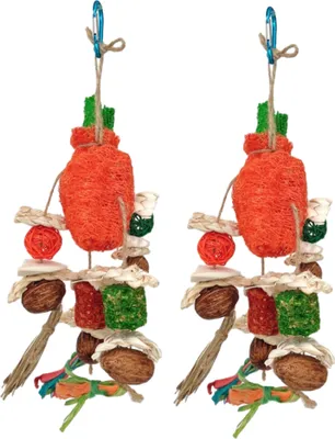 Image de 2 paquets de jouets pour oiseaux, jouets pour perroquets Perruche Recherche de nourriture Shredder Jouet à suspendre Balle à oiseaux Friandises Pour Perruche Mini Ara Perruche Nymphe Lovebird Petits-Oiseaux moyens