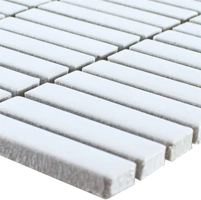 Produktbild von Keramik Mosaik Fliesen Midway Weiß Glänzend