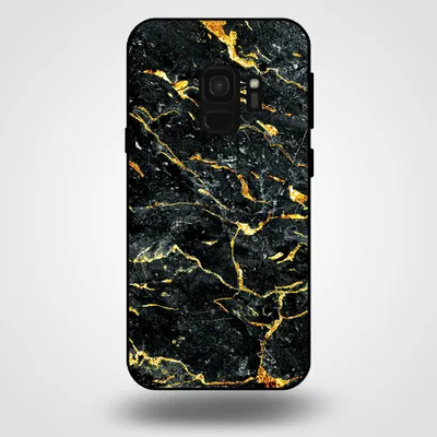 Zdjęcie produktu dla Smartphonica Etui na telefon Samsung Galaxy S9 z marmurowym nadrukiem - Etui z TPU z marmurowym wzorem - złoto-czarne