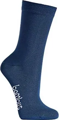 Produktbild von TippTexx 24 6 Paar Bambus Kinder Socken, handgekettelt für Mädchen/Jungen, Jeans, Größe 31-34