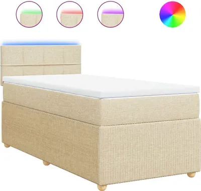 Produktbild von vidaXL Boxspringbett mit Matratze Creme 80x200 cm Stoff