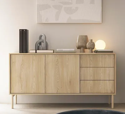 Image de AX LIVING Buffet Trentinis 153 2P3T Commode a portes 153,5 cm Marron