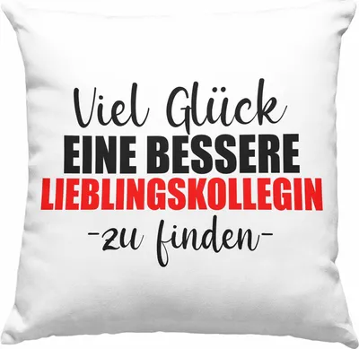Produktbild von Trendation - Jobwechsel Deko-Kissen mit Füllung 40x40 Geschenk Kollegin Kollege Lustig Abschiedsgeschenk Sprüche - Viel Gluck Besseren Lieblingskollegin (Blau)