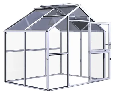 Produktbild von KGT Gewächshaus "Novum II" pressblank 5,7 m² 4 mm ESG, 10 mm HKP