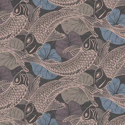 Produktbild von Livingwalls asiatische Tapete Metropolitan Stories Tapete mit Fischen Mio Tokio Vliestapete blau bronze braun beige 10,05 m x 0,53 m