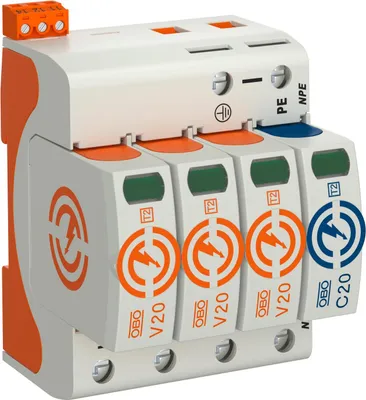 Produktbild von OBO SurgeController V20 V20-3+NPE+FS-280 dreipolig m.NPE+FS 5095333