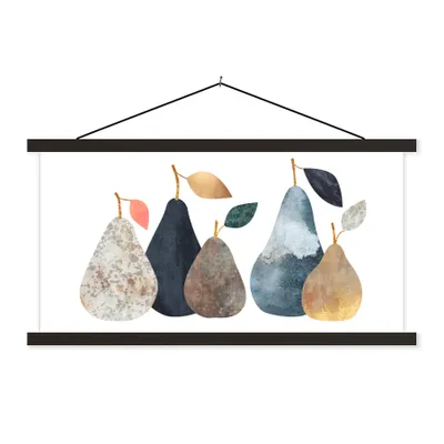 Produktbild von MuchoWow® Textilposter Birne - Pastell - Obst - Design 120x60 cm mit schwarzem Rahmen - Dekoration Schlafzimmer