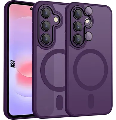 Image de Coque pour Samsung Galaxy A37 5G, Protection avec Anneau Magnétique Vitre Caméra - Violet