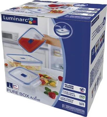Immagine prodotto di LUMINARC Pure Box Scatola rettangolare, con coperchio, 3 pezzi.