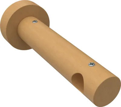 Produktbild von Interdeco Träger mit Abstand 12 cm / Wandhalterung für Gardinenstangen 16 mm Ø, 1-läufig Buche lackiert, Typ Adrian