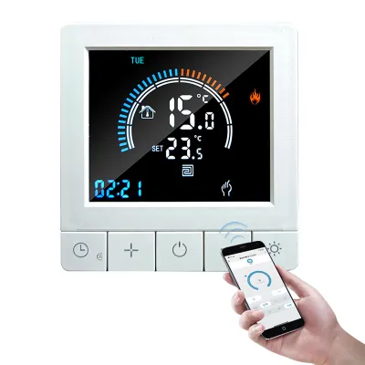 Zdjęcie produktu dla Termostat Wi-Fi, programowalny termostat cyfrowy z zabezpieczeniem przed dziećmi, termostat pokojowy z wyświetlaczem LCD i czujnikiem NTC, ogrzewanie wodne 3A, ogrzewanie podłogowe, termostat podtynkowy