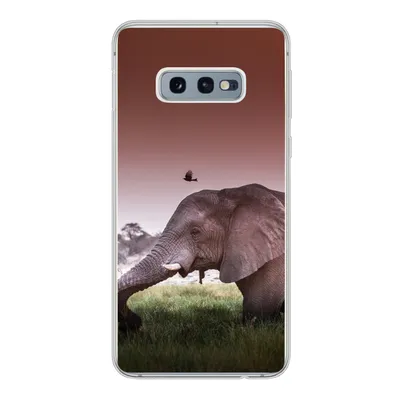Produktbild von MuchoWow® Handyhülle Schutzhülle Hülle für Samsung Galaxy S10e Elefant - Gras - Sonne - Tiere Silikon Softcase Handy Hülle - Handy