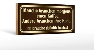 Produktbild von Holzschild Spruch 27x10cm manche brauchen morgens Kaffee