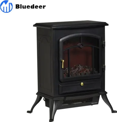 Produktbild von Elektrokamin Kaminofen mit Flammeneffekt 1000/2000W – Überhitzungsschutz – Schwarz – 45x28x54 cm – für gemütliche Atmosphäre