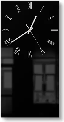 Produktbild von DEQORI Glasuhr 30x60 cm Römisch 'Schwarz' Wanduhr Glas Uhr Design leise Küchenuhr