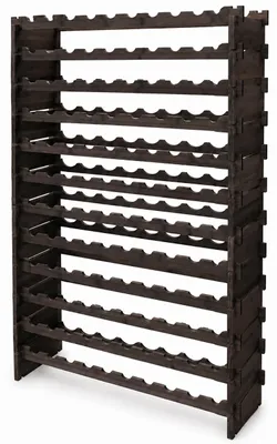 Imagen del producto de Relaxdays, estante para botellas de vino, capacidad para 108 botellas, bambú, dimensiones: 159 x 85 x 25,5 cm, apto para vino tinto y blanco, estante apilable, color marrón, Imagen generada por IA