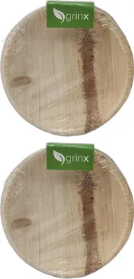Produktbild von 2 x Öko Palmblatt Teller rund 15cm 5er
