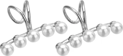 Produktbild von Damen-Ohrmanschetten, nicht durchbohrt, Clip auf Kunstperlen, Ohrknochen-Clips, Schmuck für Party-Silber