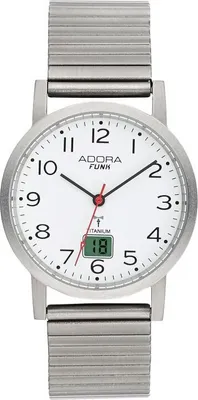 Produktbild von Adora Funk Damenuhr Ø 34mm Zugband Titangehäuse silberfarben