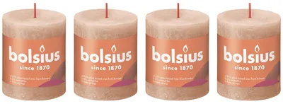 Image de lot de 4 bougies - hauteur 8 cm - diamètre 6,8 cm - Rustique - Caramel crémeux
