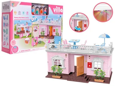 Produktbild von Batteriebetriebenes Puppenhaus mit Puppen ASKATO