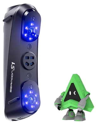 3D-Scanner mit 0,02 mm Präzision, 90 fps, blauen Lasern + NIR, für 5–4000 mm