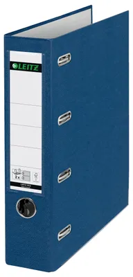Produktbild von Leitz Plastik-Doppelordner mit zwei Mechaniken, 2 x A5, Karton, Polyethylen, Blau, 1000 Blätter, 80 g/m², 7,5 cm