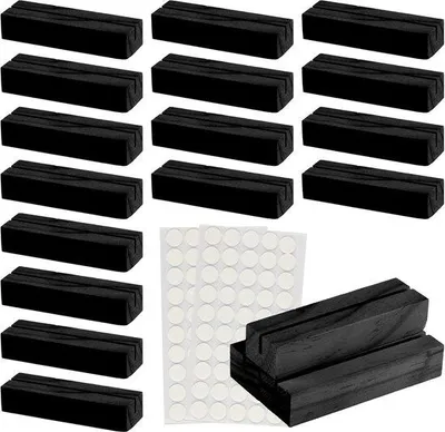 Produktbild von Famanu Holzhalter Set (16 Stück) für Fotos, Menükarten und Tischdekoration - Natur