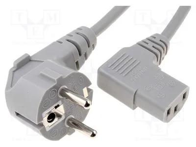Zdjęcie produktu dla 1 x Szary kabel, 10A, 250V, kabel zasilający do komputerów i uniwersalny kabel PVC, 1m, 3x1mm²
