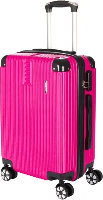 Produktbild von BRUBAKER Handgepäck Koffer London - Reisekoffer mit Zahlenschloss, 4 Rollen und Komfort Tragegriffen - 37 x 56 x 22 cm Rollkoffer, M, Pink