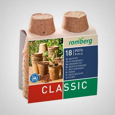 Immagine prodotto di Romberg vasi da coltivazione biologici rotondi da 8 cm 18 pz