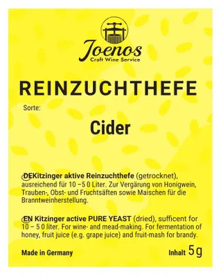 Produktbild von Kitzinger Reinhefe Weinhefe Trockenhefe Cider 5 g - aussreichend für 10-50 L