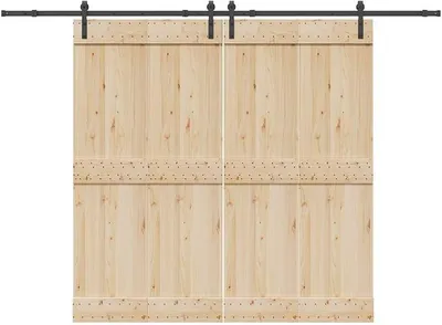 Produktbild von Schiebetürbeschlag-Set 152,5 cm Stahl Schwarz, Schiebetürsystem, Schiebetür Beschlag - 3295775