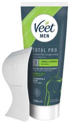 Obrázok produktu pre Veet 3079272, Krém na odstránenie chĺpkov, 200 ml, Telo, Suchá koža, Normálna pleť, Vyhladenie, Muži