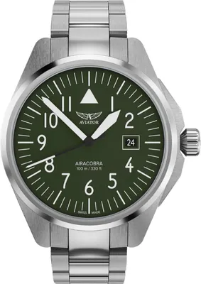 Obrázok produktu pre Pánske hodinky Aviator silver quartz, Ronda 6003.D, SWISS MADE - Švajčiarsko