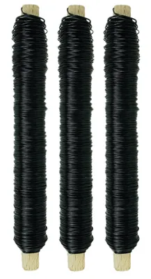 Produktbild von Novatool 3x Wickeldraht I Schwarz I 0,55 mm I Draht I Metalldraht Gartendraht Blumendraht Bindedraht Biegedraht Pflanzendraht rostfrei Dekoband Dekodraht