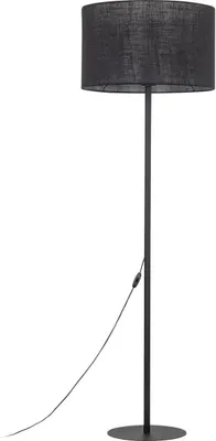 Immagine prodotto di Lampada da terra in tessuto metallico E27 160 cm nero rotonda lampada da terra moderna