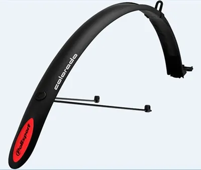 Productafbeelding van Beschermplaatset 28" POLISPORT, voor- en achterkant, Colorado, zwart