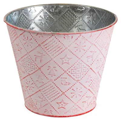 Produktbild von Runder Pflanztopf, in Rot Ø 10x9 cm, Blumenschale aus Metall