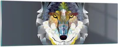 Produktbild von Bilder auf glas - Tier Abstraktion - 90x30cm - Glasbilder - Wandbilder - Kunstdruck - zum Aufhängen bereit - Wanddekoration aus Glas - Glas Bilder - Wandbild auf Glas - Einteilig - GAB90x30-3633