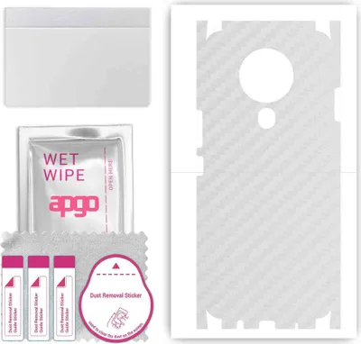 Produktbild von apgo Rückseite + Seiten Schutzfolie, Skin, kompatibel mit Tecno Spark 6, Hinten Displayschutzfolie aus Vinylfolie, kratzfest, einfache Montage - Transparenter Kohlenstoff